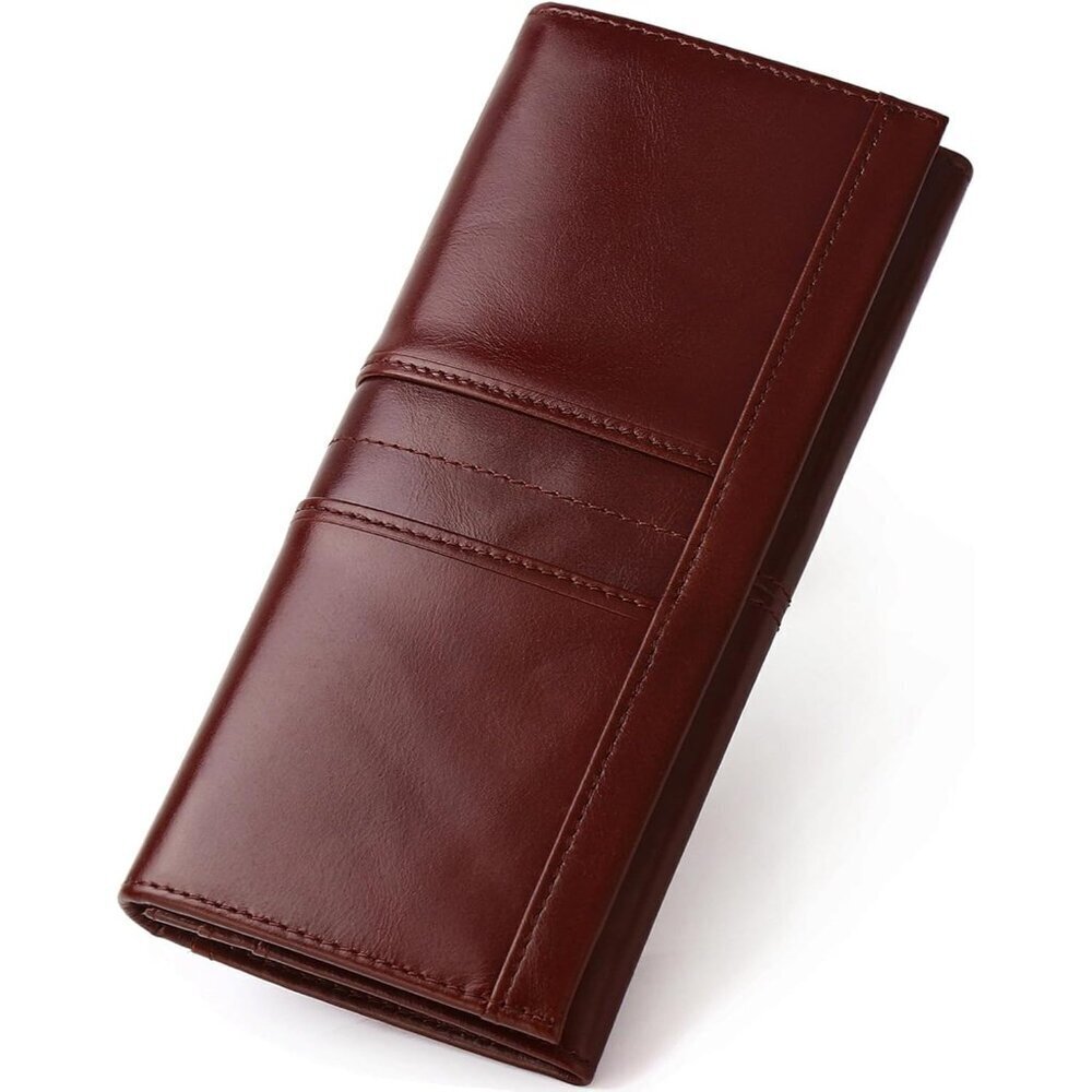 Slim Wallets for Women RFID Blocking Long Ladies Wallet Bifold Womens Leather Wa